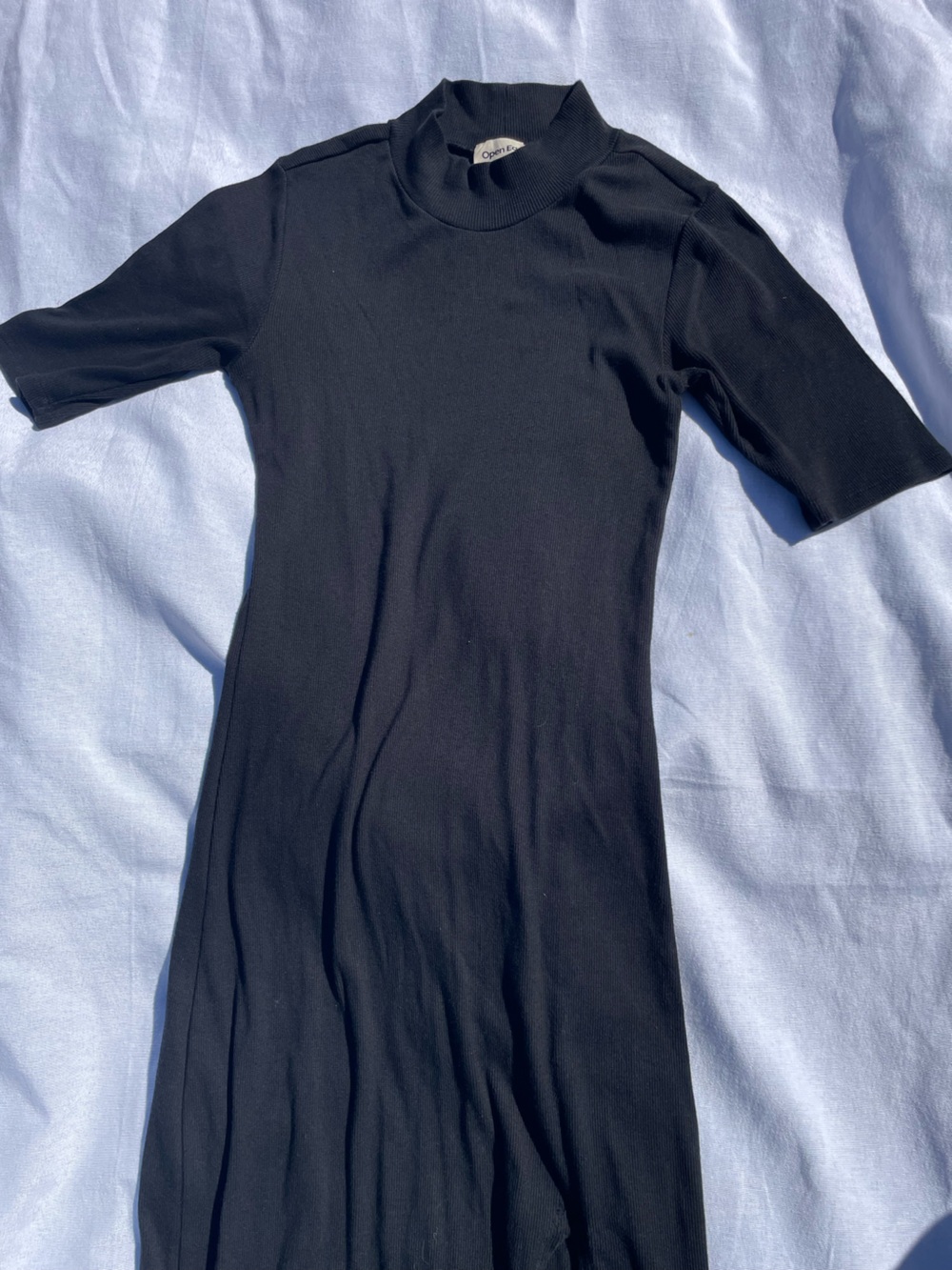 Elegant Black Mock Neck Maxi Dress